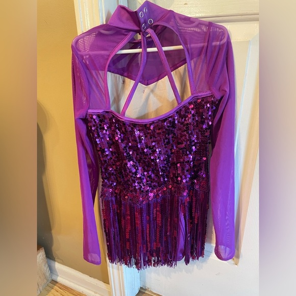 Weissman Purple and Cream Sequin Outfit size MC see picture for measurements - Picture 7 of 9